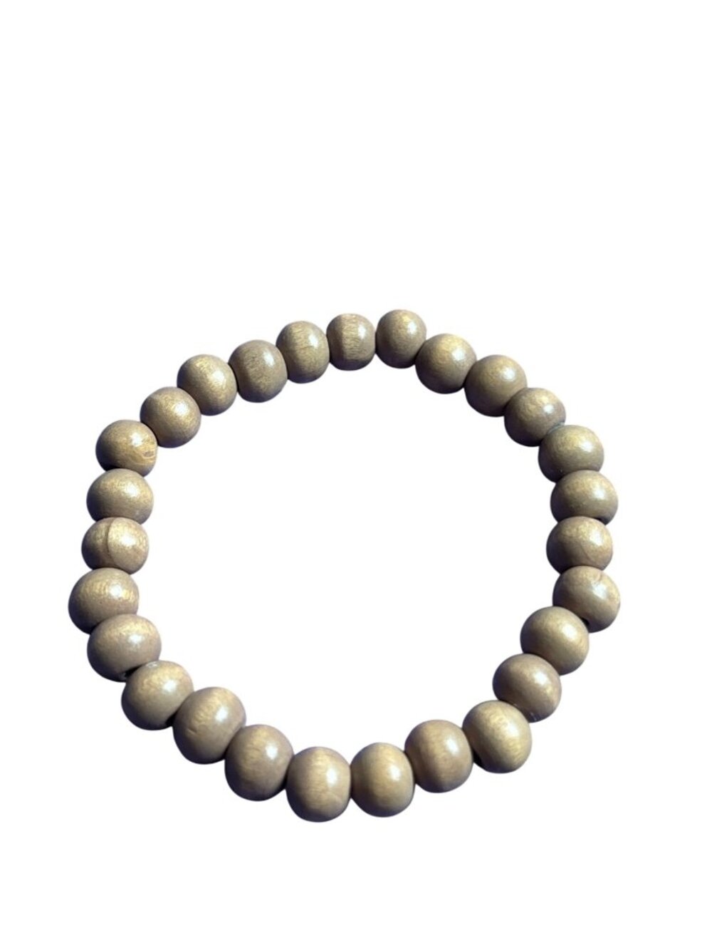 Brown Wooden Beaded Stretchy Bracelet 6 inches Unstretched